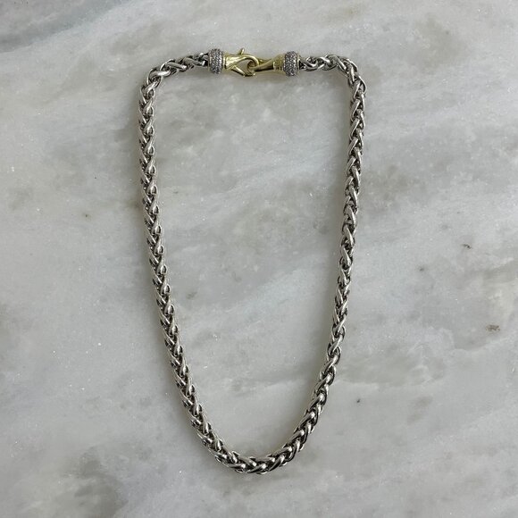 David Yurman Diamond Wheat Necklace - Picture 1 of 8